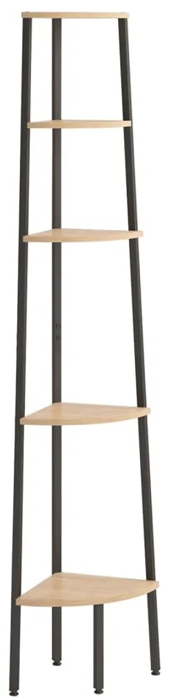 336394 vidaXL Raft de colț cu 5 niveluri maro deschis/negru 45,5x31,5x180 cm