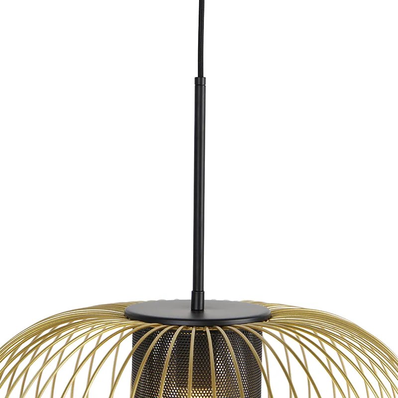 Lampă suspendată de design aurie cu negru 50 cm - Marnie