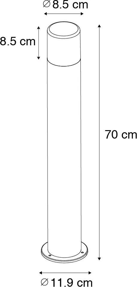 Lampa de exterior in picioare neagra cu abajur opal 70 cm - Odense