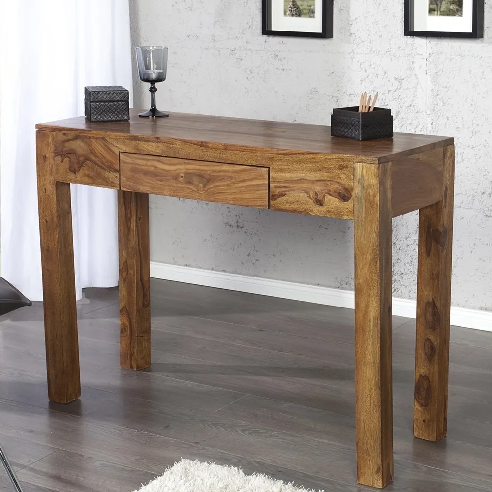 Birou cu sertar din lemn de trandafir Makassar 100cm Sheesham