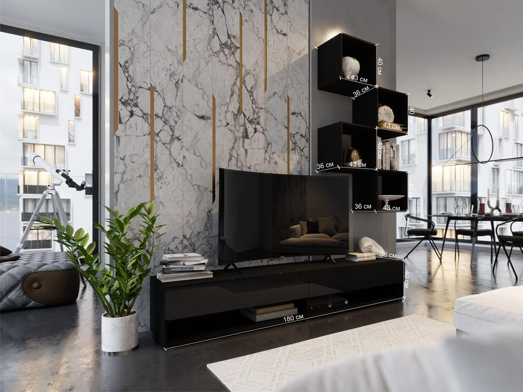 Mobilier living Berny 34 (alb + Alb lucios). 1087154