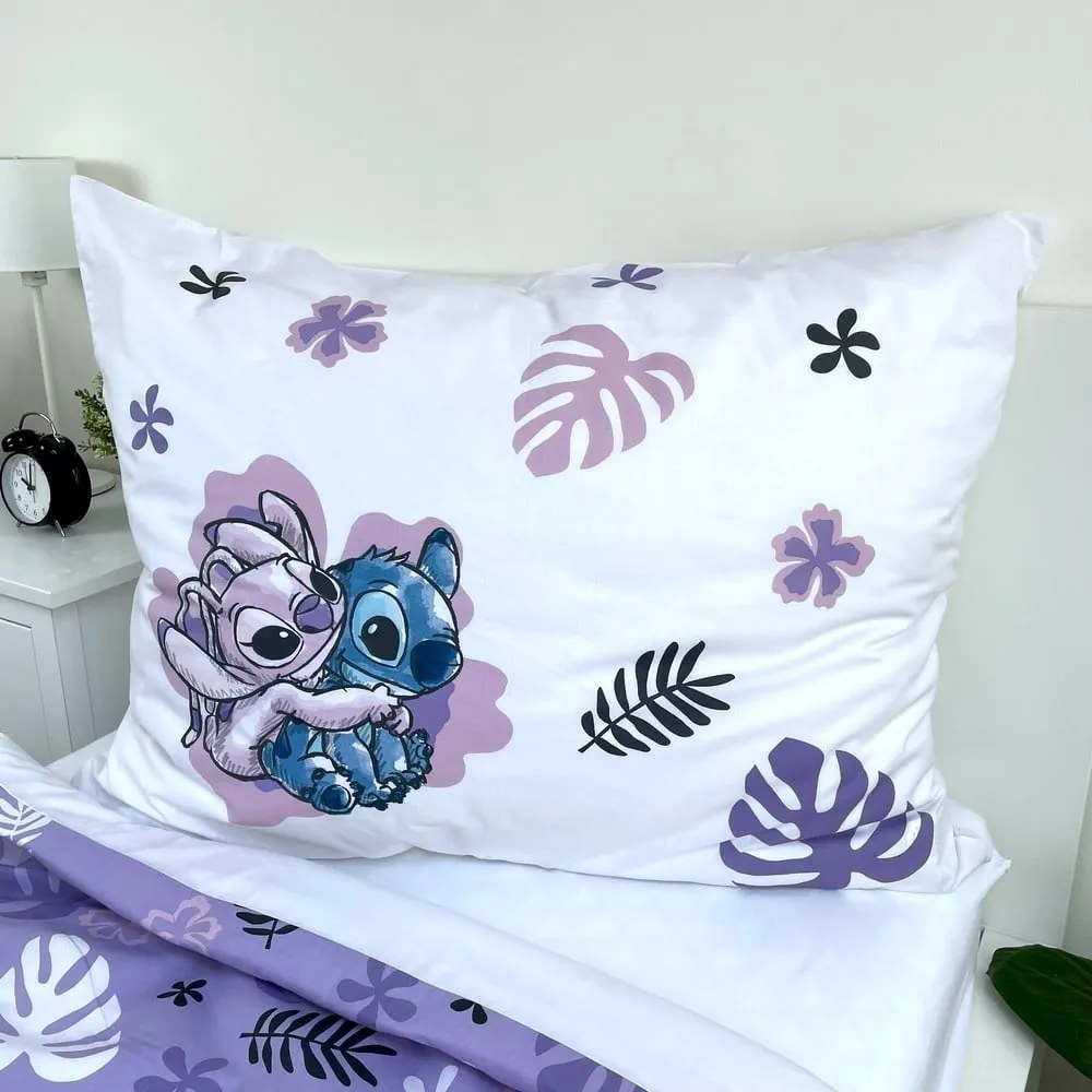 Lenjerie de pat pentru copii din bumbac pentru pat de o persoană 140x200 cm Lilo and Stitch – Jerry Fabrics