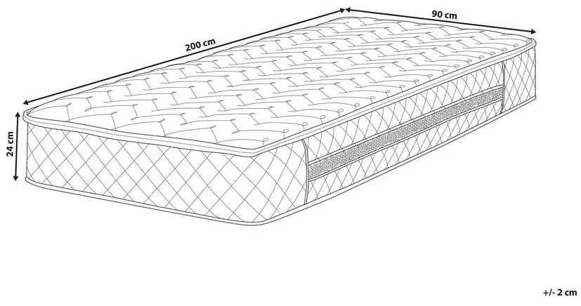 Saltea cu arcuri individuale 90x200 cm GLORIA (mediu tare). 1022582