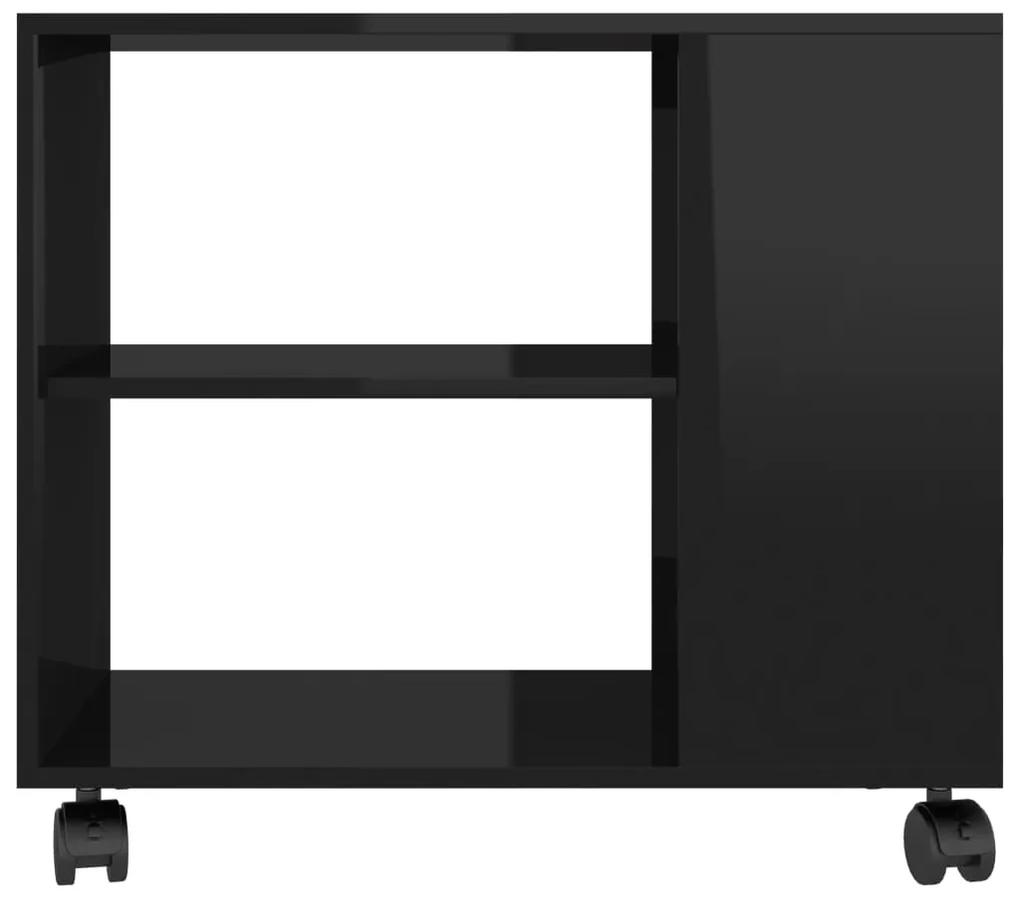 Masa laterala, negru extralucios, 70x35x55 cm, lemn compozit 1, negru foarte lucios