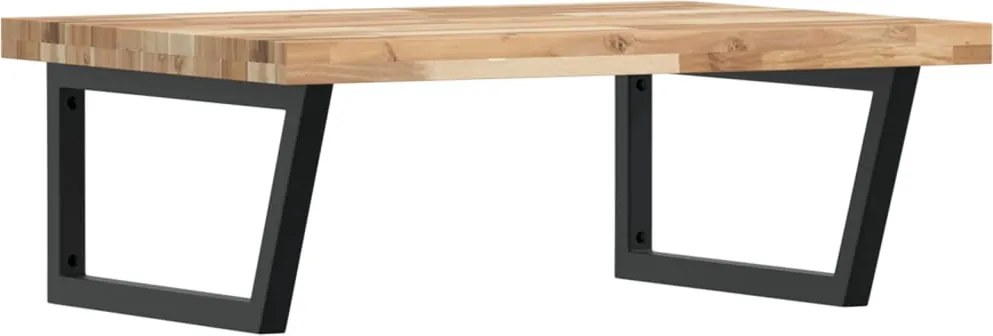 vidaXL Raft pentru lavoar montat pe perete, oțel și lemn masiv acacia