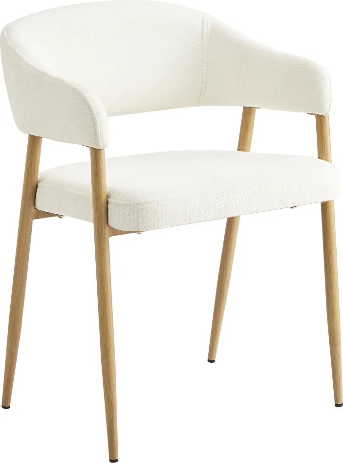 Fotoliu de sufragerie de design, crem/fag, NIZAR TYP 1