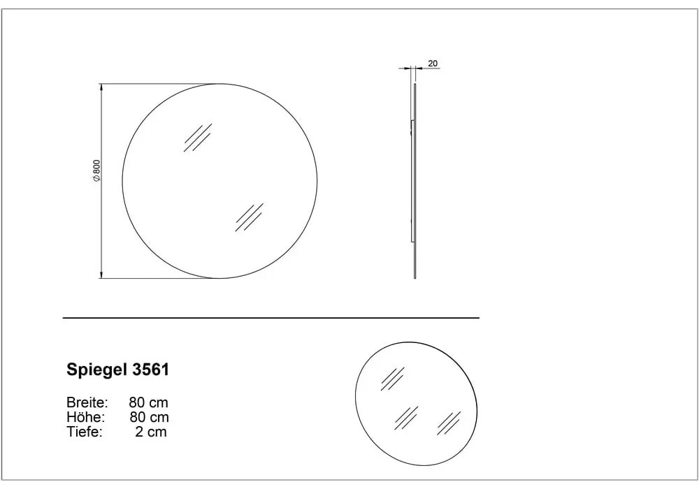 Oglindă de perete ø 80 cm Libbiano – Germania