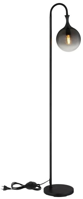 Lampadar design modern DALTON negru/fumuriu