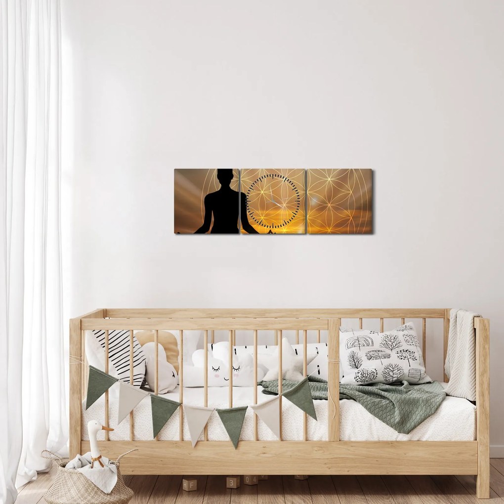Tablou cu meditație (cu ceas) (90x30 cm)