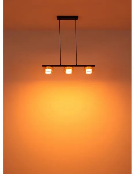 Lustră LED pe cablu Globo 16055-3HG HIGGINS 3xGX53/6W/230V fumuriu/maro