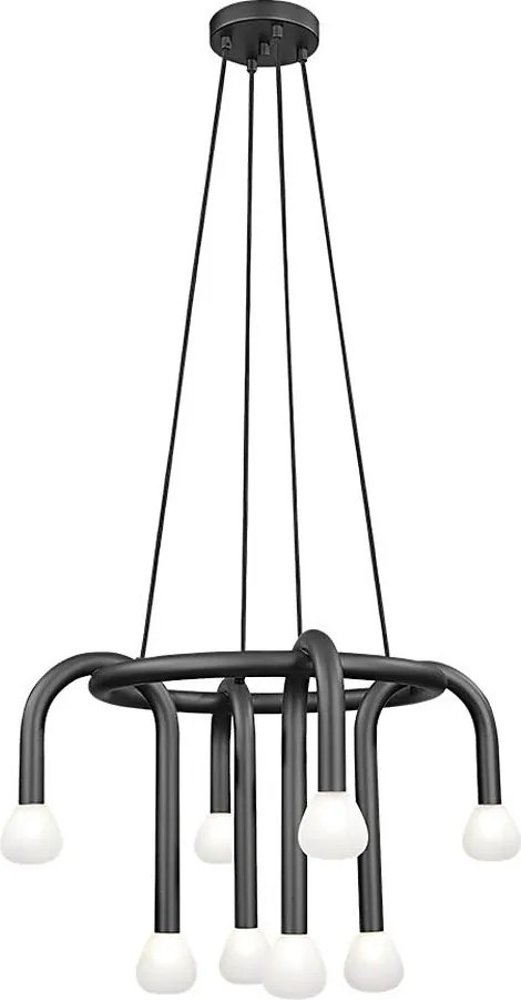 Candelabru suspendat pe cablu DELORI 8xG9/28W/230V, negru