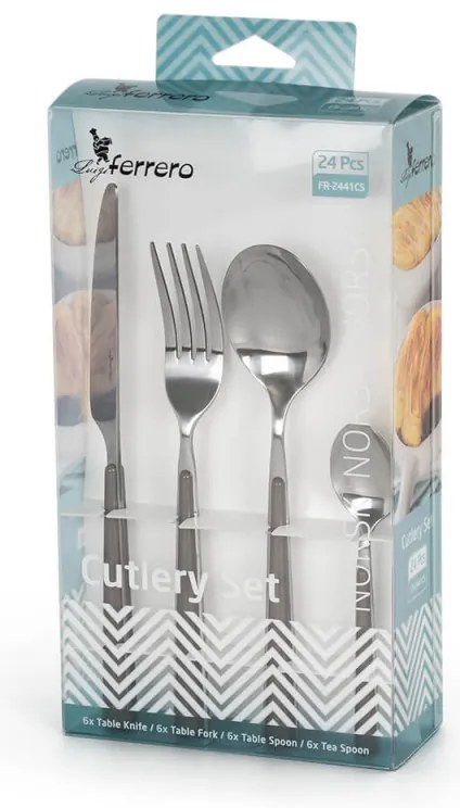 Set de 24 tacâmuri Luigi Ferrero Norsk FR-2441CS, Oțel inoxidabil, Maro deschis