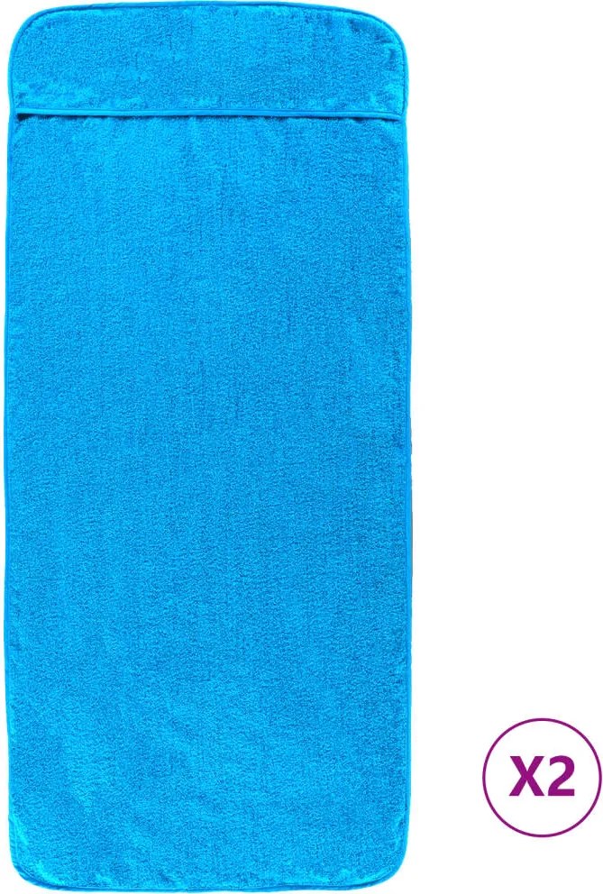 vidaXL Prosoape de plajă, 2 buc., turcoaz, 60x135 cm, textil 400 GSM