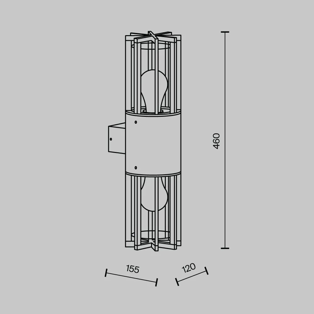 Aplica de perete iluminat exterior IP54 Barrel 2L