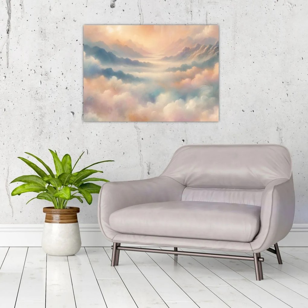 Tablou pe sticlă - Nori (70x50 cm)