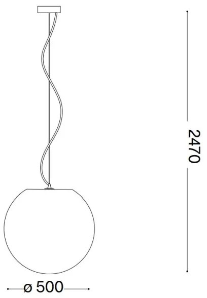 Lustră pe cablu Ideal Lux CARTA 1xE27/25W/230V d. 50 cm alb