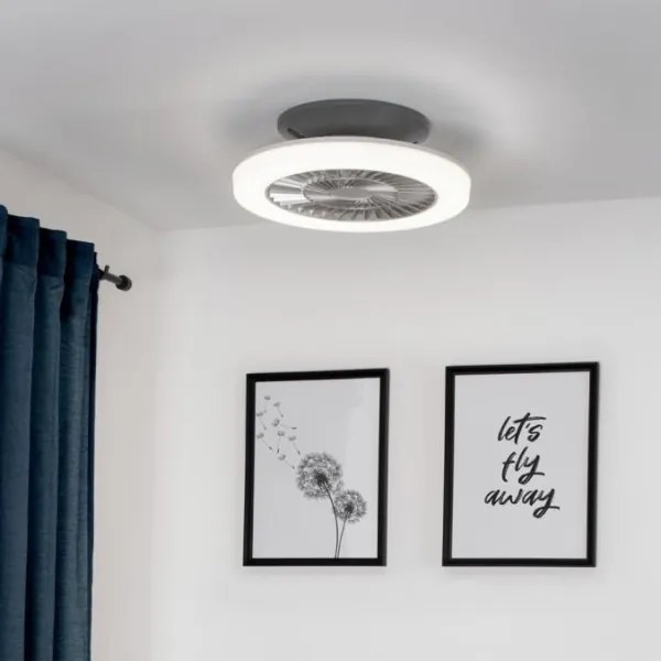 Plafonieră LED cu ventilator Leuchten Direkt 14645-55 LEONARD LED/27W/230V