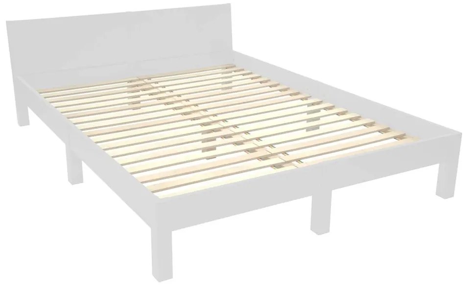 Pat matrimonial gri deschis din lemn masiv de fag cu somieră 140x200 cm Dabi – Ragaba