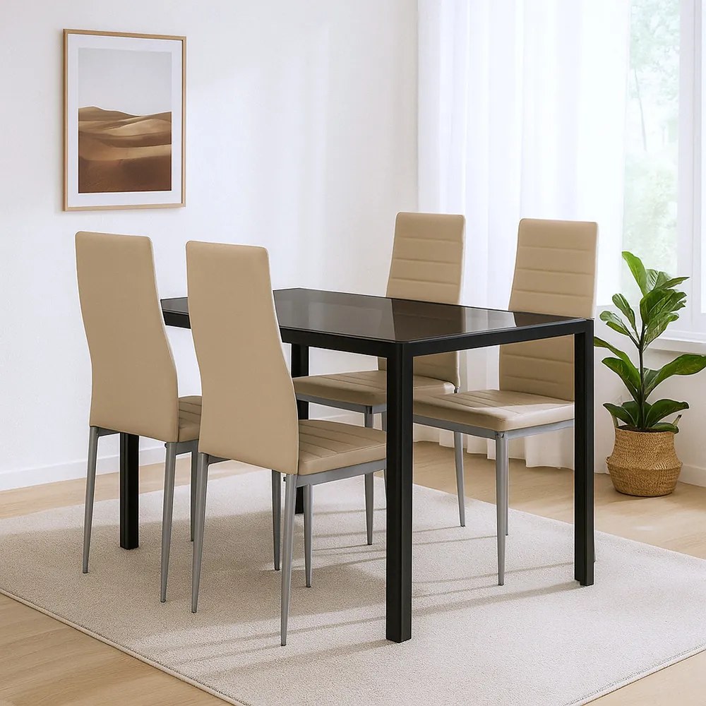 Rowan 4+1 set de luat masa bej-gri