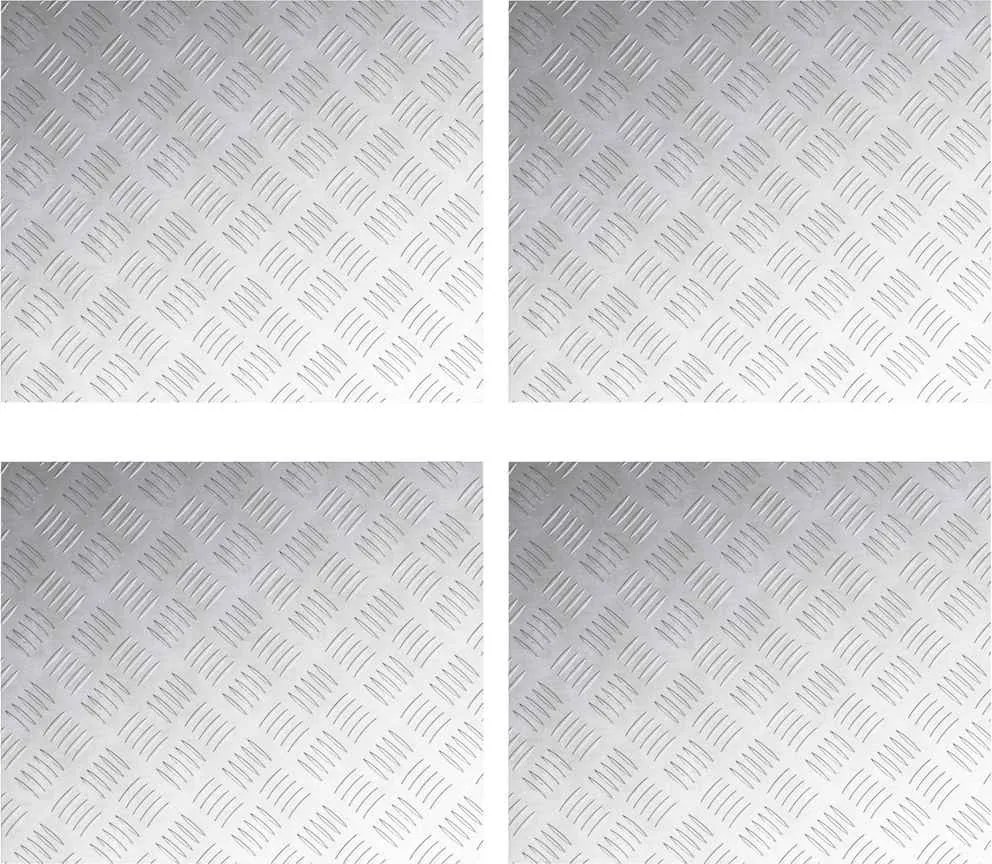 vidaXL Trepte Dreptunghiular 4 pcs Argintiu 60 x 50 cm Aluminiu