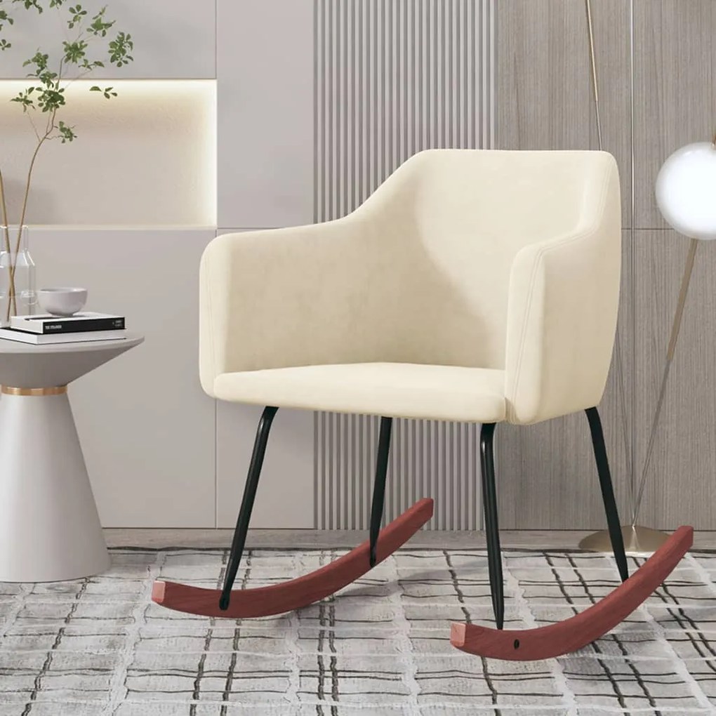 331263 vidaXL Scaun balansoar, crem, catifea