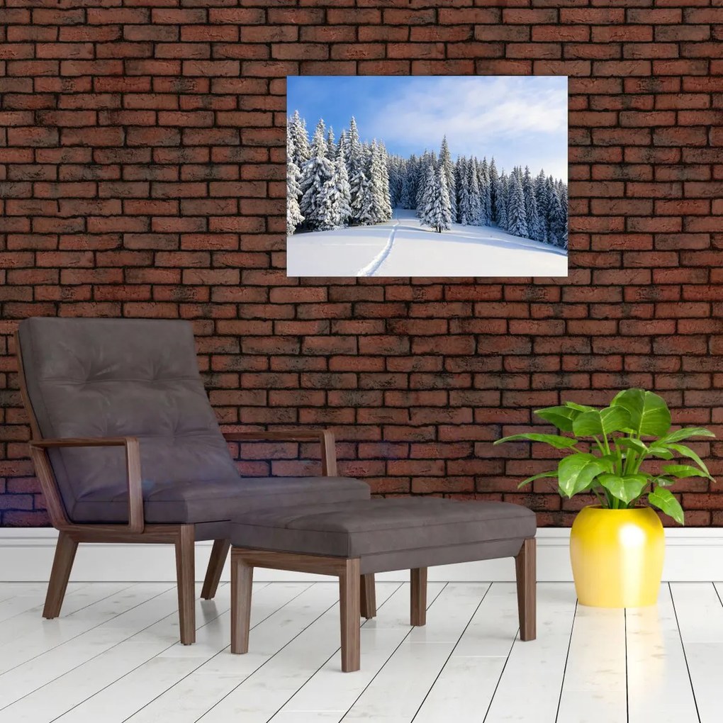 Tablou - Iarna in pădure (70x50 cm)