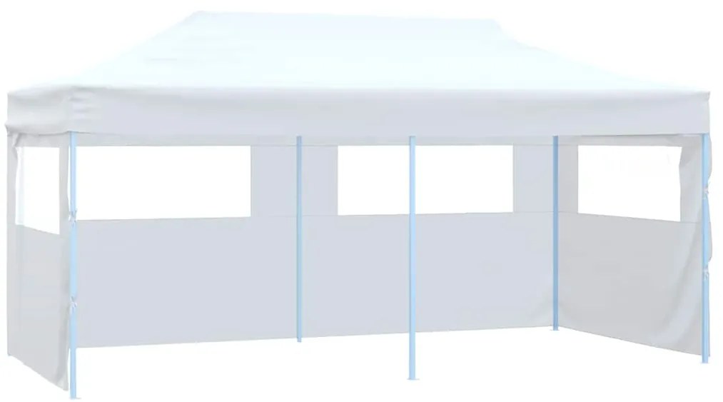 vidaXL Cort de petrecere pliabil cu 4 pereți, alb, 3 x 6 m, oțel