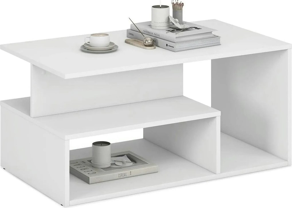 Masuta cafea IVA, alb, PAL laminat, 90x51x43 cm