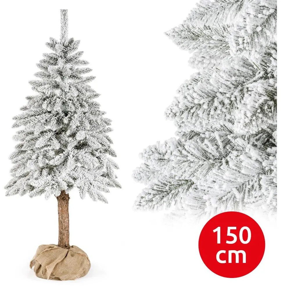 Pom de Crăciun pe trunchi NATURAL WITH SNOW 150 cm molid