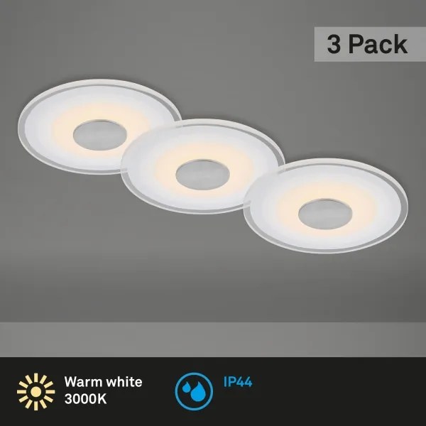 SET 3x corp de iluminat LED încastrat pentru baie LED/6W/230V IP44 crom Briloner