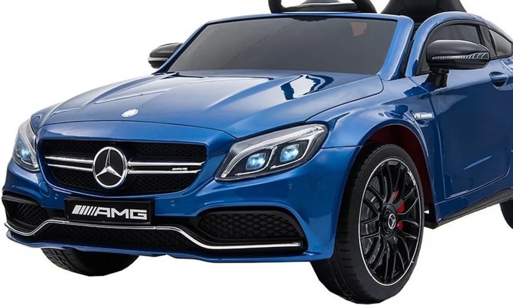 Masinuta Electrica cu acumulator pentru copii NOVOKIDS™ Mercedes C63S AMG Coupe, Cu telecomanda, Roti din Cauciuc EVA, 3-8 ani , Usi cu deschidere ,