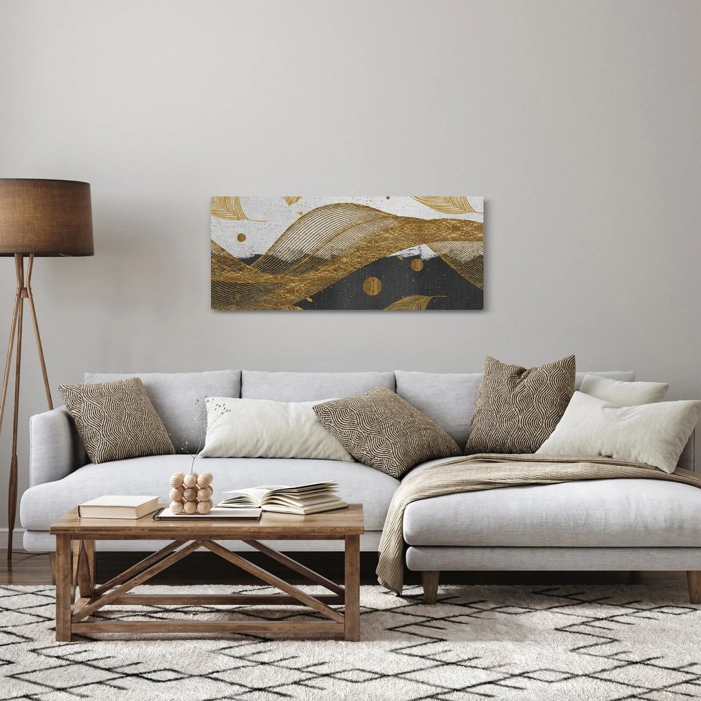 Tablou - Pene aurii (120x50 cm)