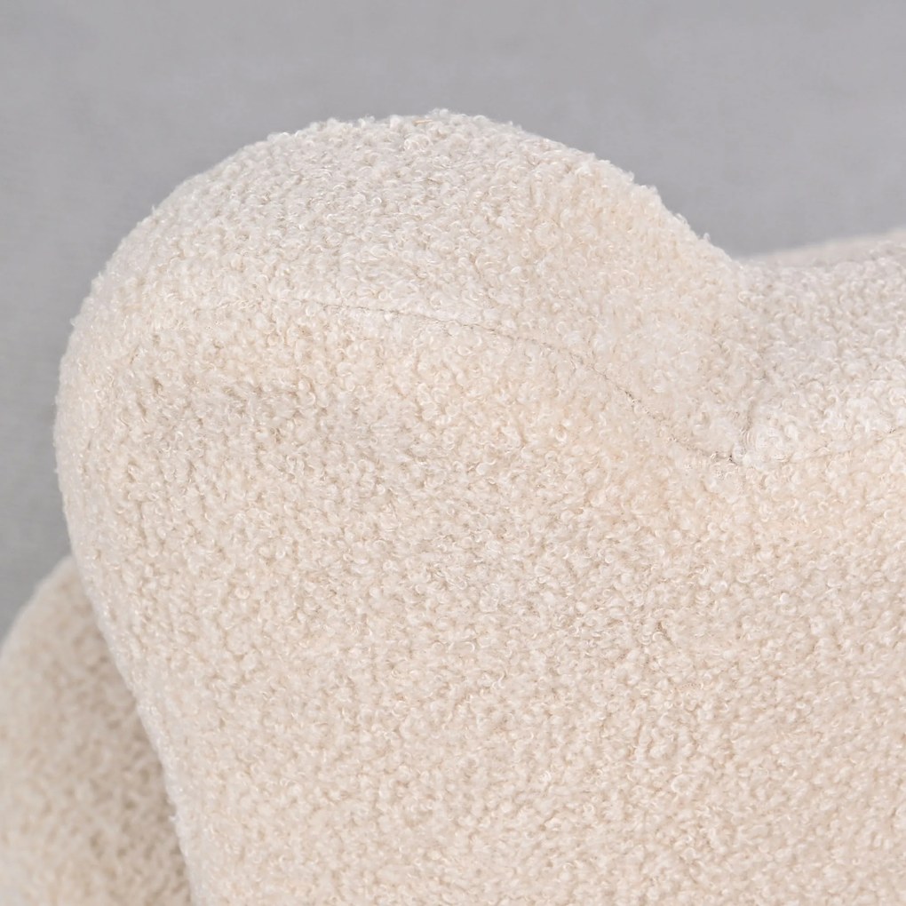 AIYAPLAY Scaun pentru copii, fotoliu din pluș cu urechi de urs, acoperire din fleece, spumă, Bej | Aosom Romania