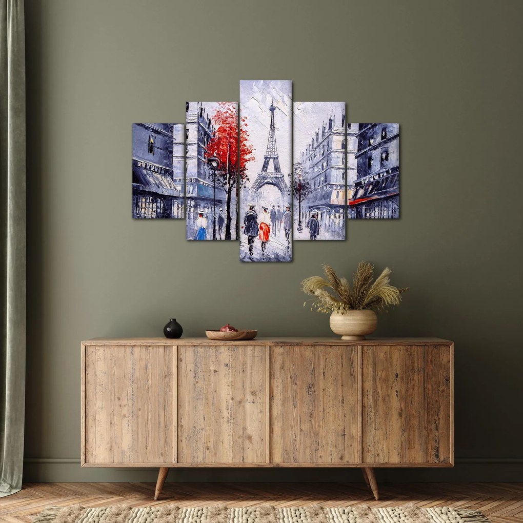 Tablou - Străzi din Paris, pictură în ulei (150x105 cm)