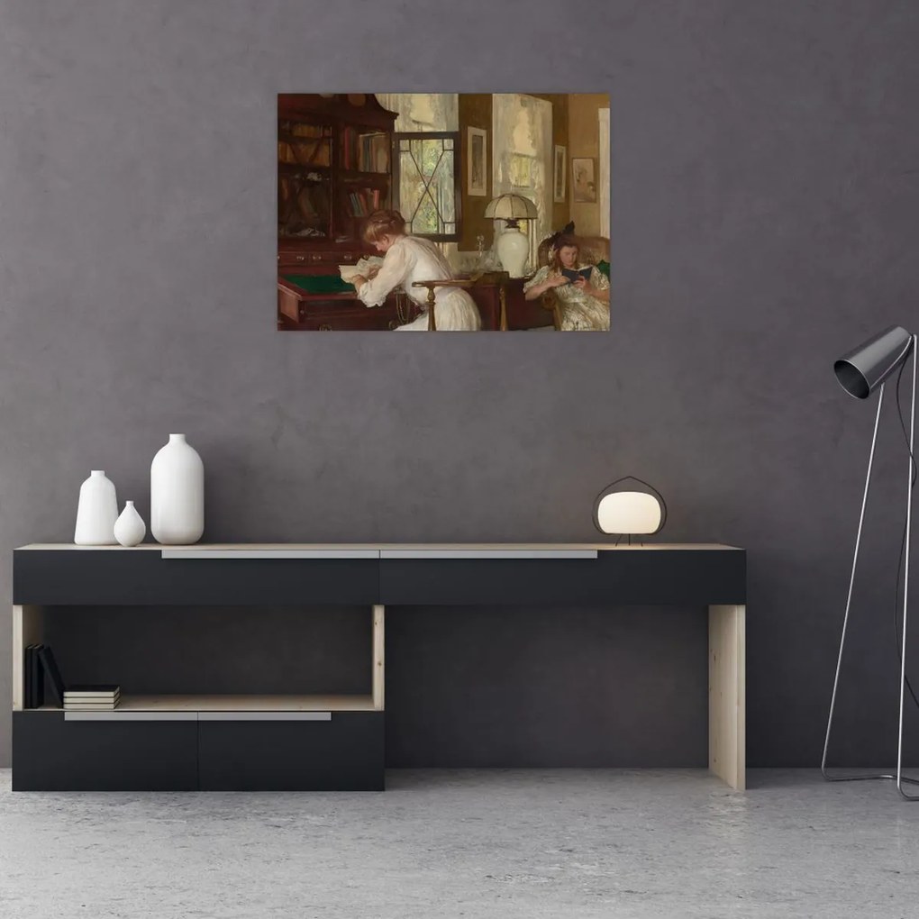 Tablou - Edmund Tarbell, Josephine and Mercie, reproducere (70x50 cm)