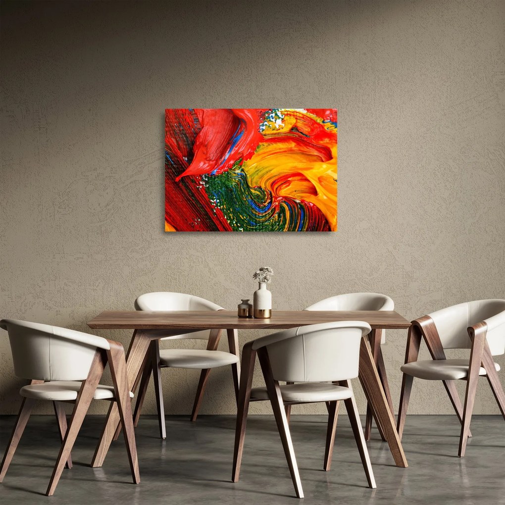 Tablou pe sticlă - Abstractizare albăstrire cu o perie (70x50 cm)