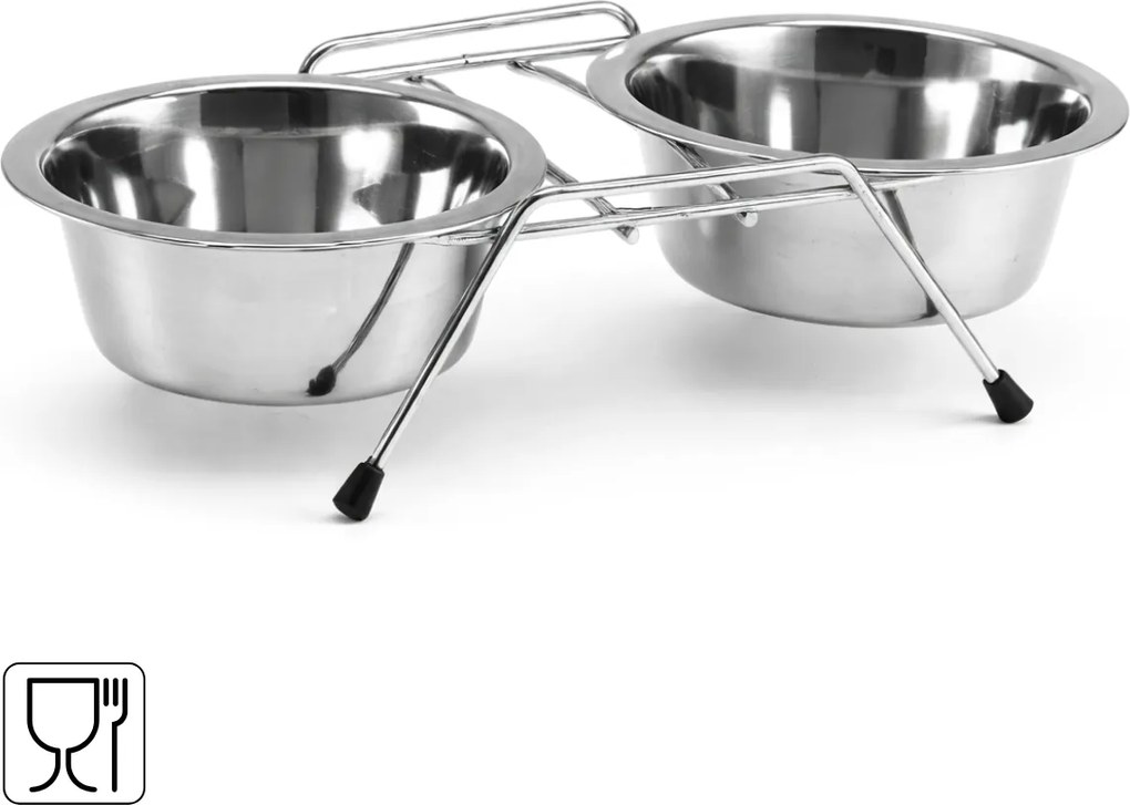 Bol din otel inoxidabil pentru caini DUO PETZ Ø 17 cm
