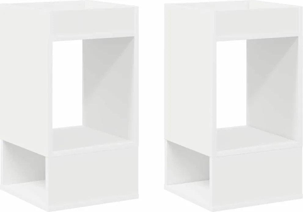 vidaXL Masă laterală 2 pcs Alb 30 x 30 x 56 cm Lemn compozit