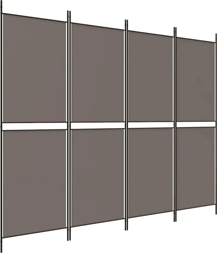 vidaXL Paravan de cameră cu 4 panouri, antracit, 200x220 cm, textil