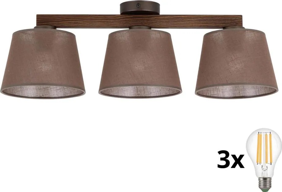 BRILAGI - LED lustru aplicat LATTE 3xE27/15W/230V pin/maro