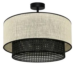 Lustră aplicată RATTAN Duolla YUTE 1xE27/15W/230V d. 45 cm crem/negru