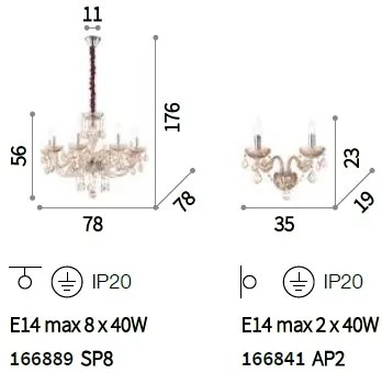 Candelabru din sticla design clasic ROSE SP8 166889