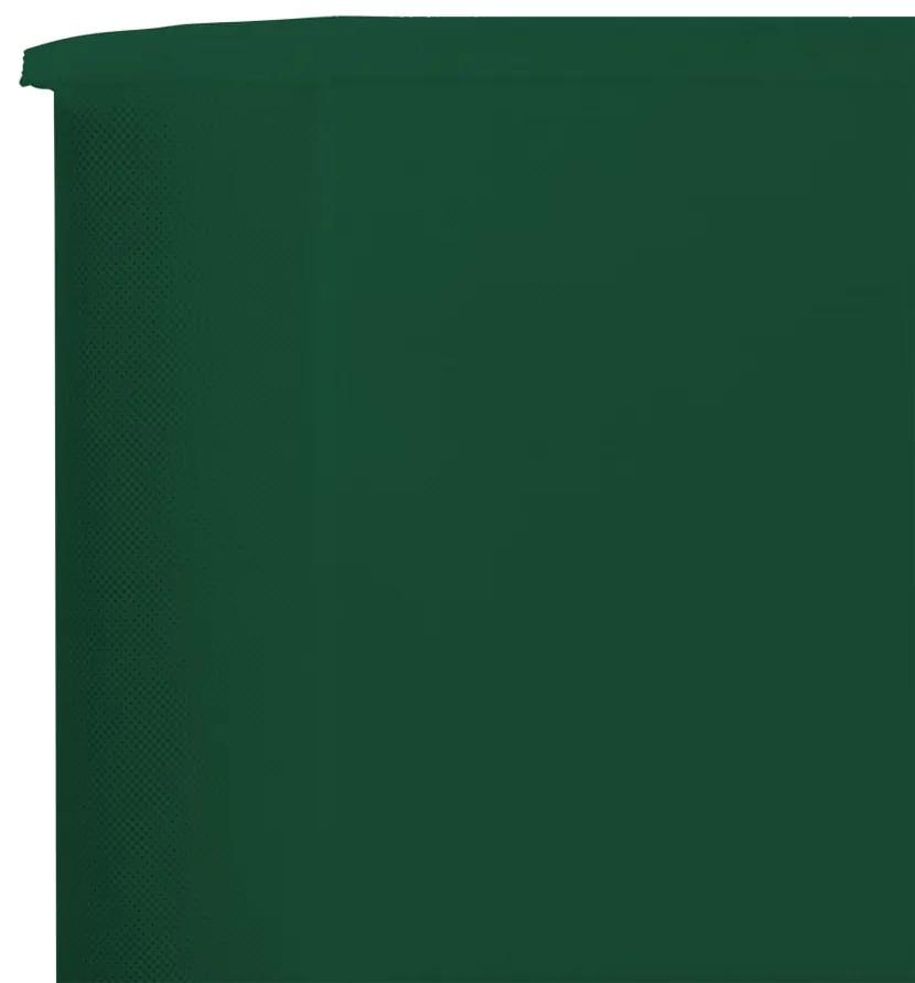 Paravan anti-vant cu 3 panouri, verde, 400 x 80 cm, textil Verde, 400 x 80 cm