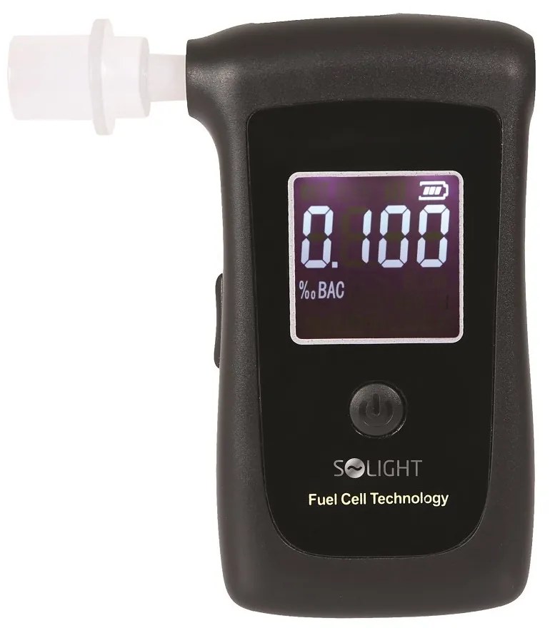Tester profesional de alcool Fuel Cell cu un interval de 0,0-4,0 ‰ BAC, negru