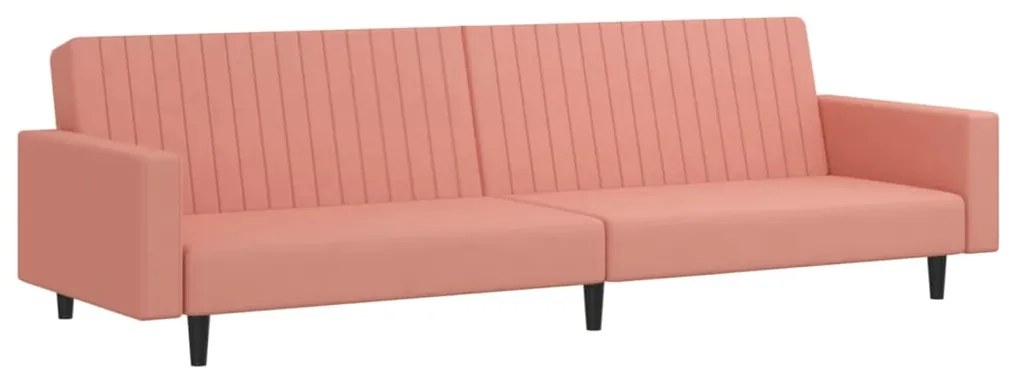 337654 vidaXL Canapea extensibilă cu 2 locuri, roz, catifea