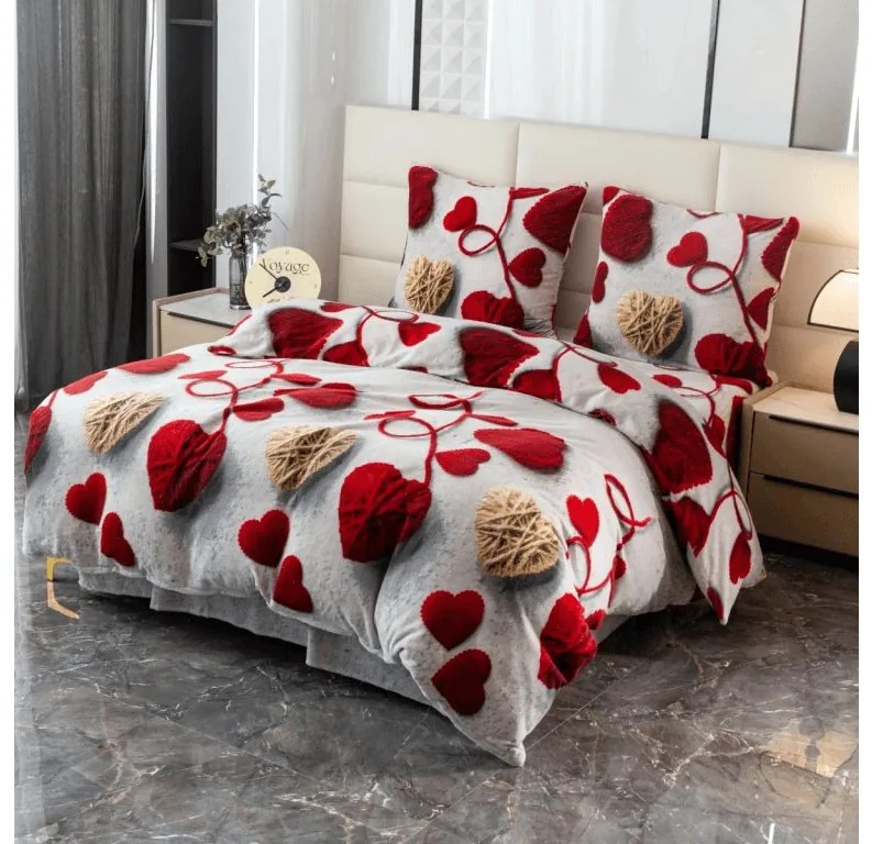 Lenjerie cocolino VELHEART rosie Dimensiune lenjerie de pat: 70 x 80 cm | 140 x 200 cm