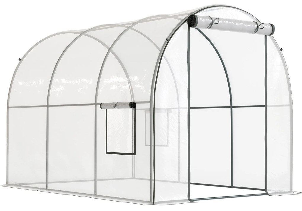 Outsunny Sera 3 x 2 x 2m cu Usa Rulanta si Fereastra, Transparent | Aosom Romania