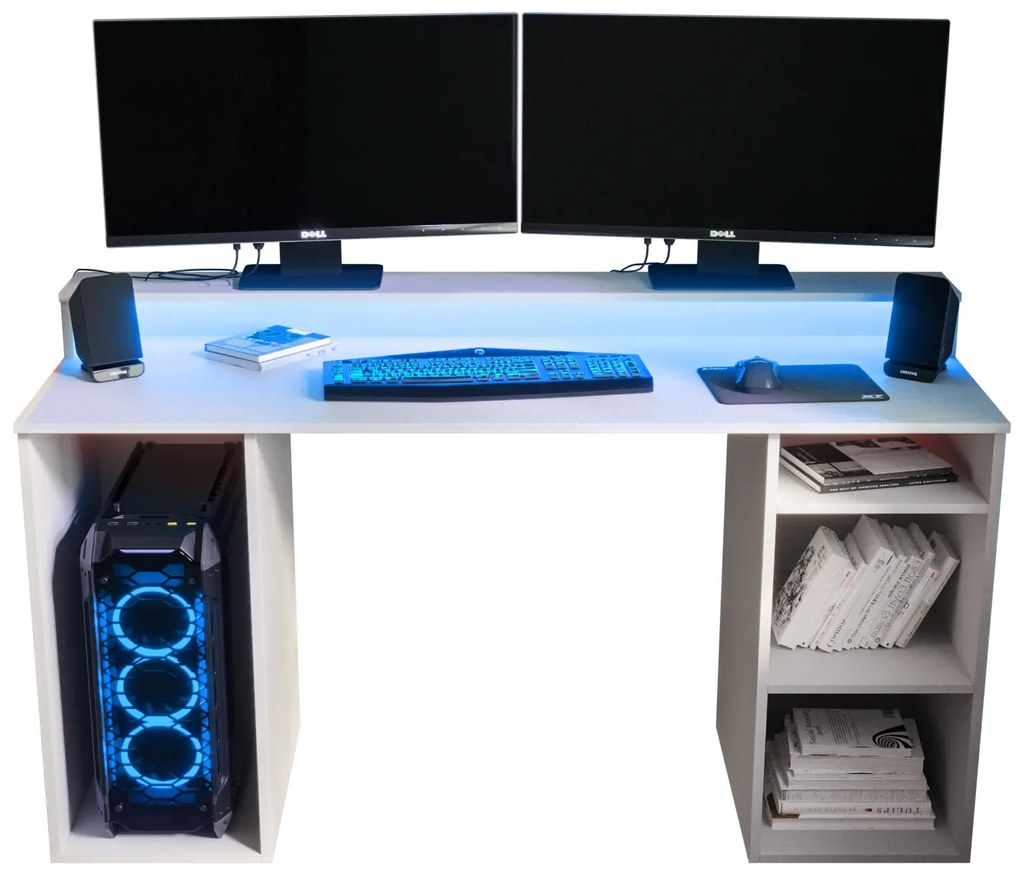 Masă PC pentru gaming Garrick 1 (biely) (cu iluminat LED RGB). 1064133