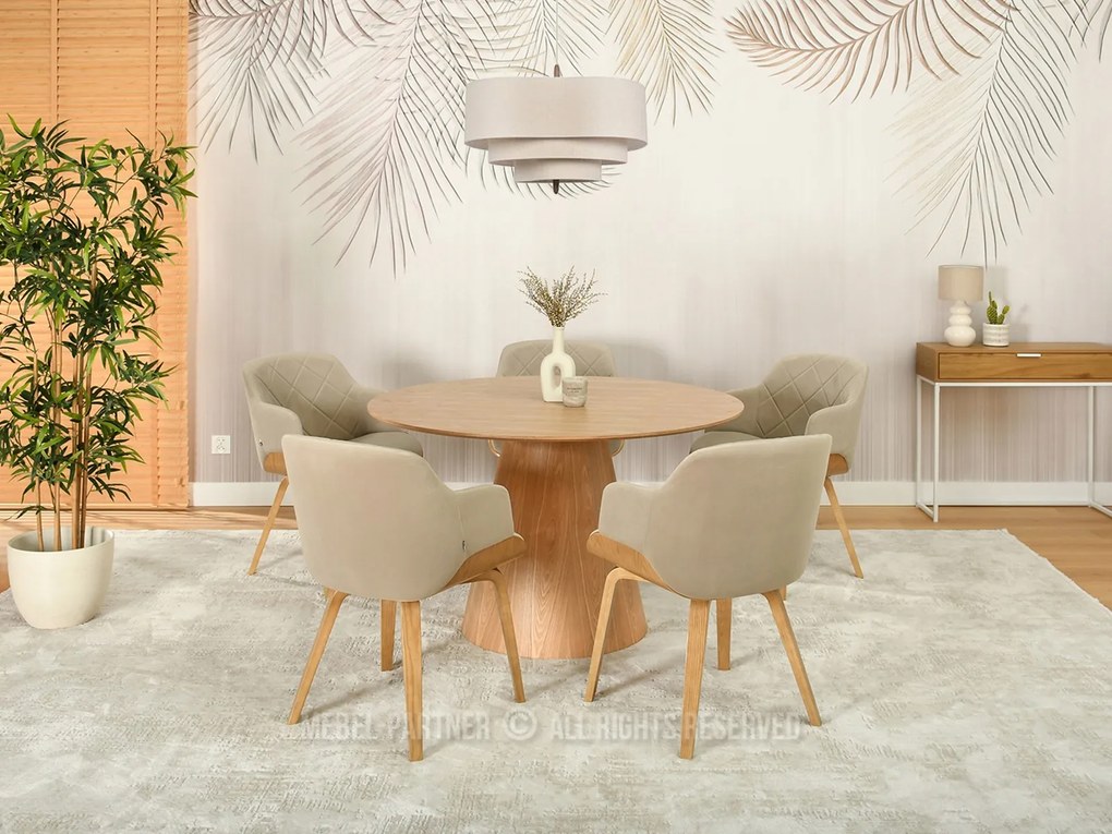 Scaun Sorien K (bej + stejar). Promo -16%. 1111267