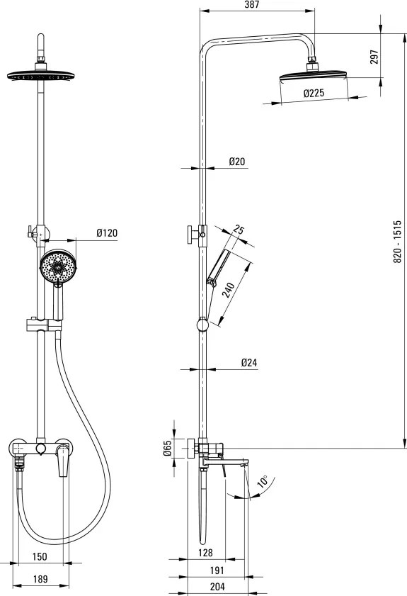 Ivo Pălărie de duș - cu baterie Finisaj: Crom NLI_01RK